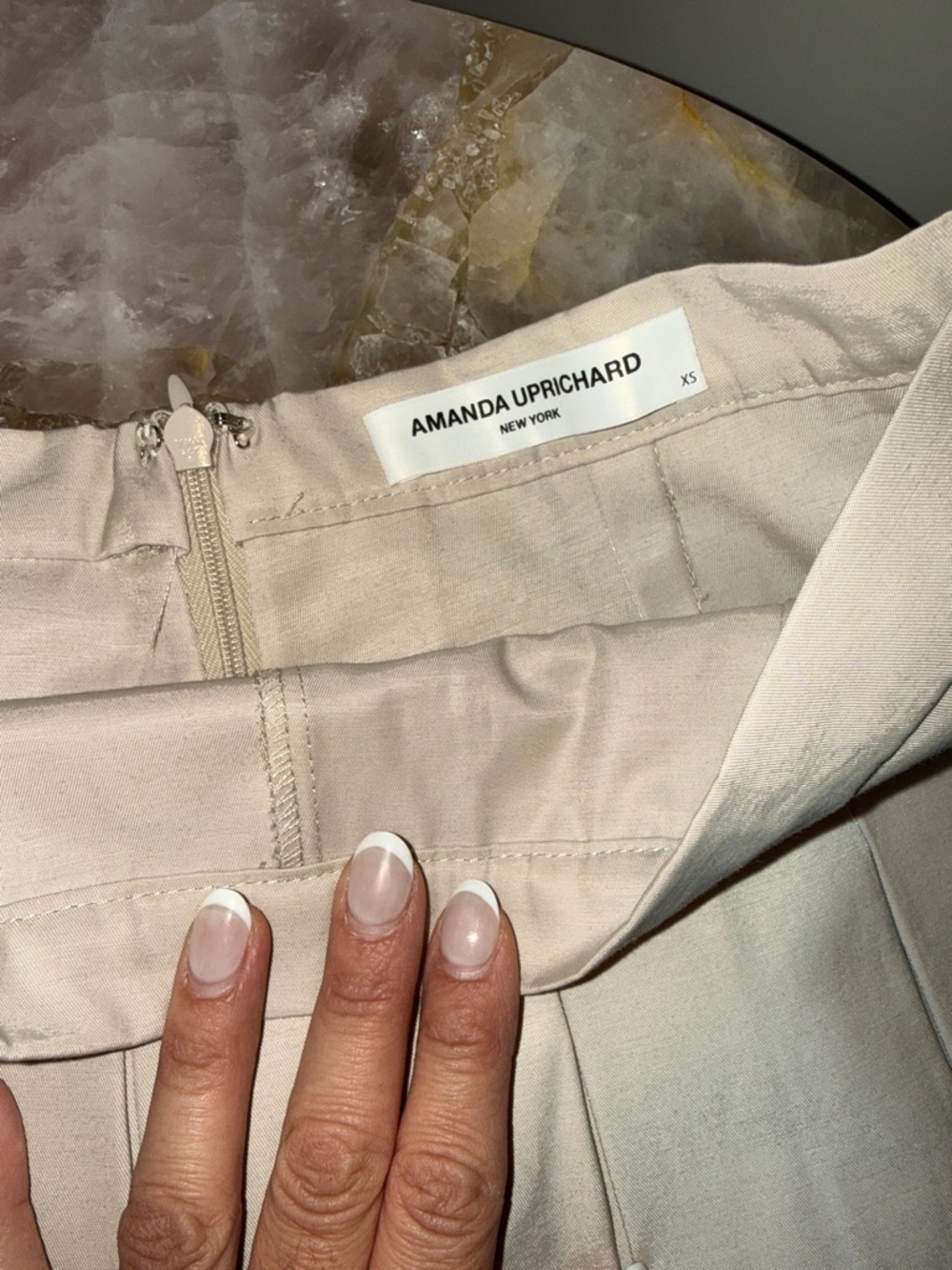 Amanda Uprichard Cream Beige Tailored Skirt